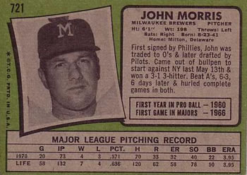 John Morris back of card